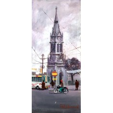 Abdul Hameed, 12 x 30 inch, Acrylic on Canvas, Cityscape Painting, AC-ADHD-194